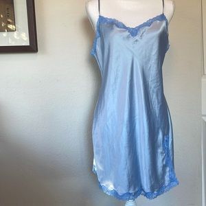 Baby blue satin VICTORIAS SECRET lingerie size LARGE